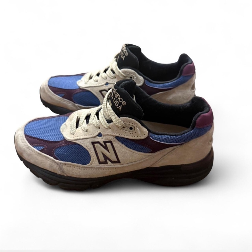 Aime Leon Dore New Balance 993 Blue and Cream Made in USA Sneakers